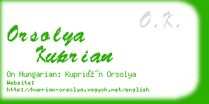orsolya kuprian business card
